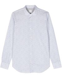 Eleventy - Geometric-Print Button-Up Shirt - Lyst