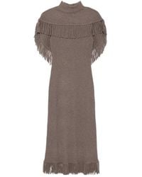 Jonathan Simkhai - Fringe-Trim Ribbed-Knit Dress - Lyst