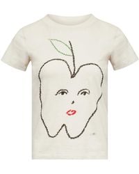 MM6 by Maison Margiela - Apple-Print T-Shirt - Lyst