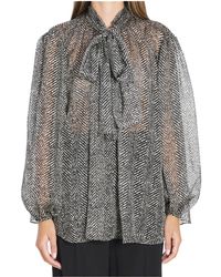 Dolce & Gabbana - Chevron-Print Silk Chiffon Shirt - Lyst