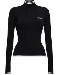 Off-White c/o Virgil Abloh - Long-Sleeve High-Neck Knit Top - Lyst