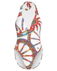 Dolce & Gabbana - Carretto-Print One-Piece Swimsuit - Lyst