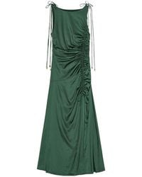 Ganni - Satin Gathered Dress - Lyst