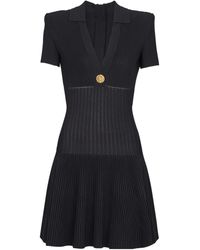 Balmain - Flared Knit Dress - Lyst