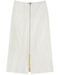 Jil Sander - Textured-Finish High Waist Zip-Up Midi Skirt - Lyst