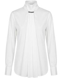 Brunello Cucinelli - Monili-Embellished Pleated Blouse - Lyst
