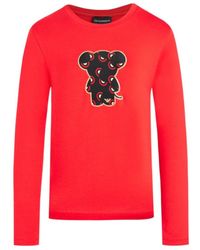 Emporio Armani - T-Shirt With Round Neck And Long Sleeves - Lyst