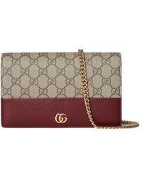 Gucci - Bi-Color Gg Marmont Wallet On Chain - Lyst