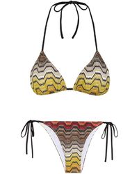 Missoni - Patterned Metallic-Knit Bikini - Lyst