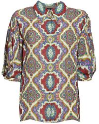 Etro - Graphic Printed Straight Hem Cady Blouse - Lyst