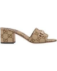 Gucci - Horsebit Slide Sandals - Lyst