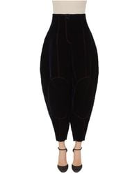 Emporio Armani - Velvet Highwaisted Balloon Trousers - Lyst