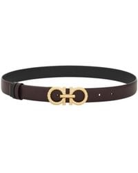 Ferragamo - Gancini-Buckle Leather Belt - Lyst