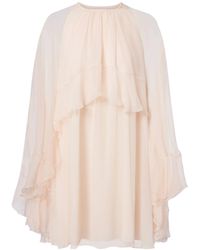 Chloé - Chloé Ruffled Cape Mini Dress - Lyst