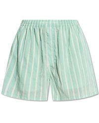 Balenciaga - Striped Elastic Waist Shorts - Lyst