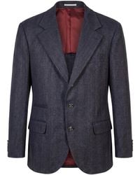 Brunello Cucinelli - Herringbone-Weave Blazer - Lyst