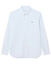 Lacoste - Regular Fit Striped Pinpoint Shirt - Lyst