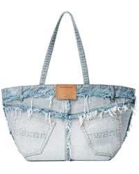 Alexander Wang - Punch Denim Fray Tote Bag - Lyst