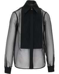 Elisabetta Franchi - Long-Sleeved Sheer Shirt - Lyst