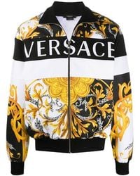 Versace - Iconic Print Zip-Up Logo Jacket - Lyst
