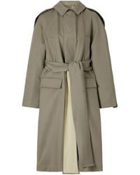 Victoria Beckham - Belted Cotton-Gabardine Trench Coat - Lyst