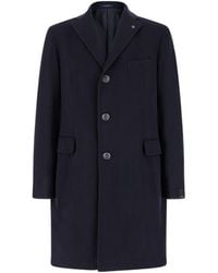 Tagliatore - Single-Breasted Brooch-Detail Coat - Lyst
