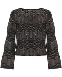 D.exterior - Geometric Sequin Knitted Sweater - Lyst