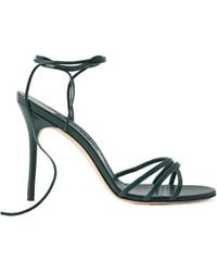 Manolo Blahnik - Leva 105 Leather High-Heeled Sandals - Lyst