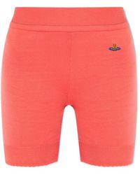 Vivienne Westwood - Logo Embroidered Ribbed-Knit Stretch Shorts - Lyst
