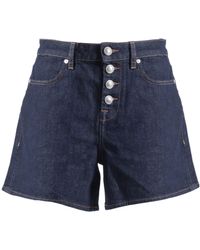 7 For All Mankind - Kori Button-Fastening Denim Shorts - Lyst
