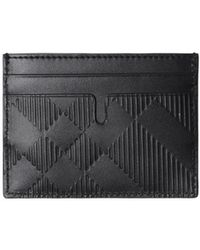 Burberry - Check-Pattern Embossed Finish Cardholder - Lyst