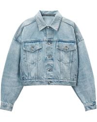 Alexander Wang - Button-Up Denim Trucker Jacket - Lyst