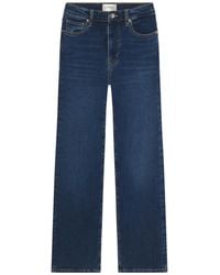 FRAME - Button Detailed Straight Leg Jeans - Lyst