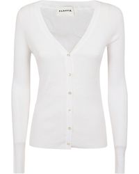 P.A.R.O.S.H. - Long-Sleeved V-Neck Knitted Cardigan - Lyst