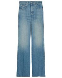 Gucci - Logo Patch Wide-Leg Jeans - Lyst