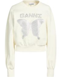 Ganni - Cream Sweatshirt Organic Cotton - Lyst