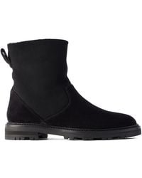 Manolo Blahnik - Tomosa 10 Shearling-Trimmed Suede Ankle Boots - Lyst