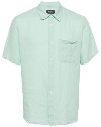 A.P.C. - Buttoned Short Sleeved Shirt - Lyst