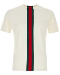 Gucci - Stripe Detailed Crewneck T-Shirt - Lyst