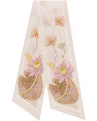 Ferragamo - Water Lily Print Silk Bandeau - Lyst