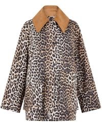 Ganni - Leopard Print Casual Jacket - Lyst