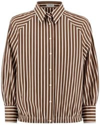 Brunello Cucinelli - Striped Long-Sleeve Shirt - Lyst