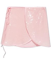 Oséree - Oséree Sequin Wrap Beach Skirt - Lyst