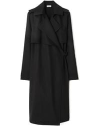 Burberry - Long-Sleeved Draped Midi Dress - Lyst