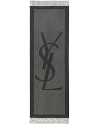 Saint Laurent - Cassandre Fringed Edge Scarf - Lyst