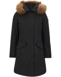 Woolrich - Removeable Hood Padded Coat - Lyst