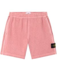 Stone Island - Logo Patch Old Effect Shorts - Lyst