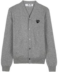 COMME DES GARÇONS PLAY - Comme Des Garçons Play Logo Patch Button-Up Cardigan - Lyst