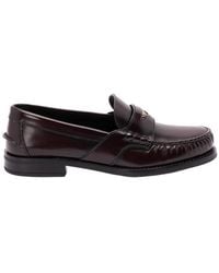 Prada - Triangle-Logo Loafers - Lyst
