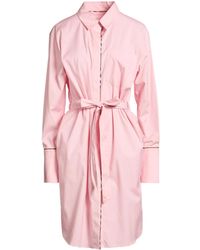 Burberry - Solid Color Long Sleeve Shirt Dress - Lyst